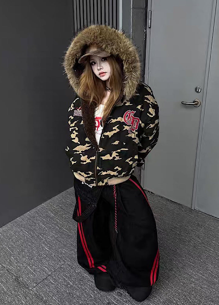 Side red line design down overalls wide denim pants  OR0852