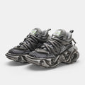 Grey silver dull color gimmick wide sneakers  OR0859