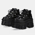 High Road Simple Black Platform Sneakers  OR0860