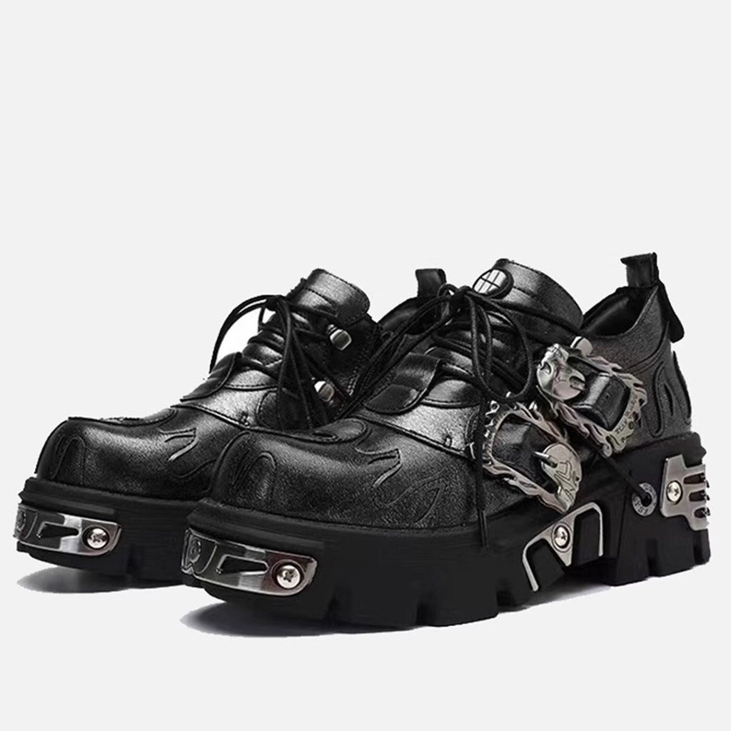 Double Best Silver Attachment Platform Sneaker Boots  OR0861
