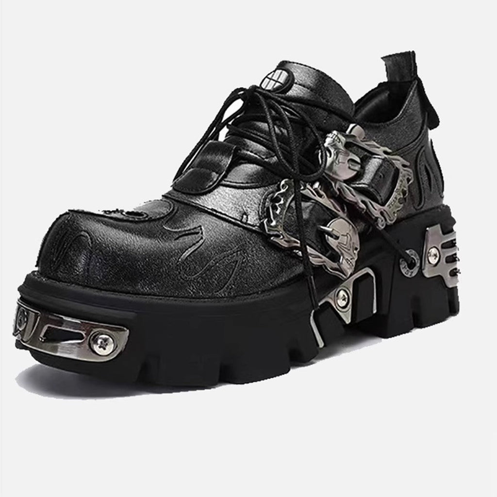 Double Best Silver Attachment Platform Sneaker Boots  OR0861