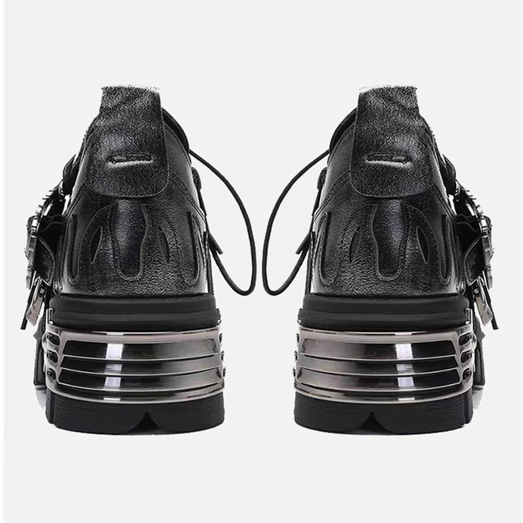Double Best Silver Attachment Platform Sneaker Boots  OR0861