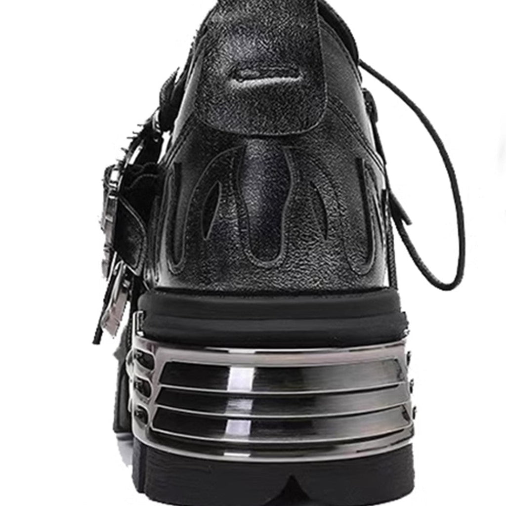 Double Best Silver Attachment Platform Sneaker Boots  OR0861