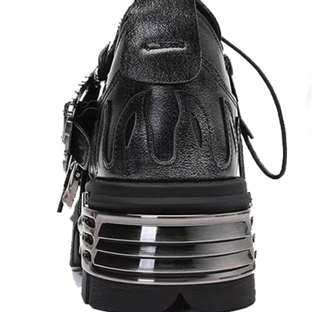 Double Best Silver Attachment Platform Sneaker Boots  OR0861