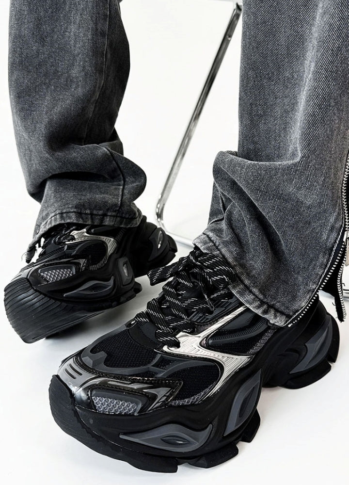 Gimmick design sharp silhouette tech style sneakers  OR0862