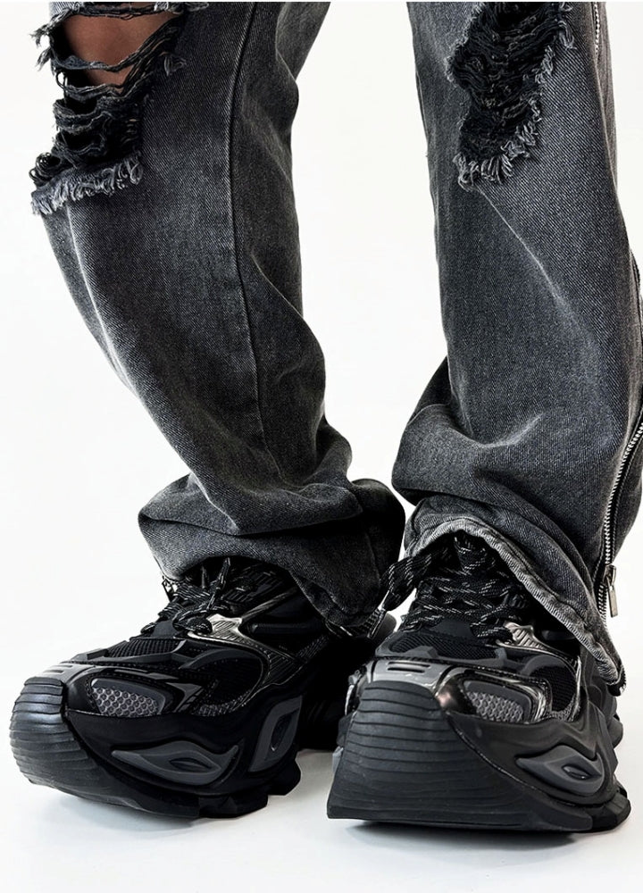 Gimmick design sharp silhouette tech style sneakers  OR0862