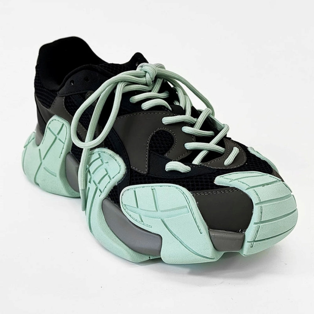 Wide-up length design color thick-soled tech sneakers  OR0863