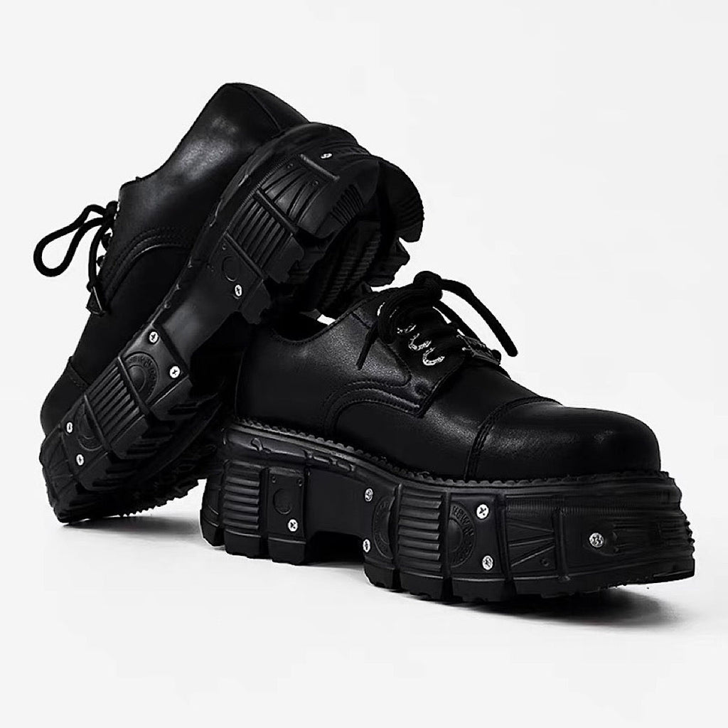 Thick-soled black basic color fashionable shoes  OR0873