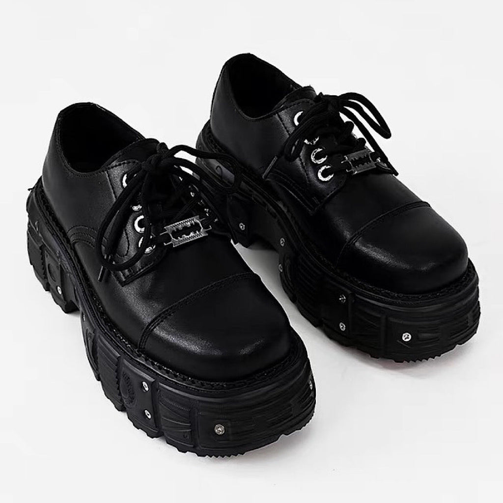 Thick-soled black basic color fashionable shoes  OR0873