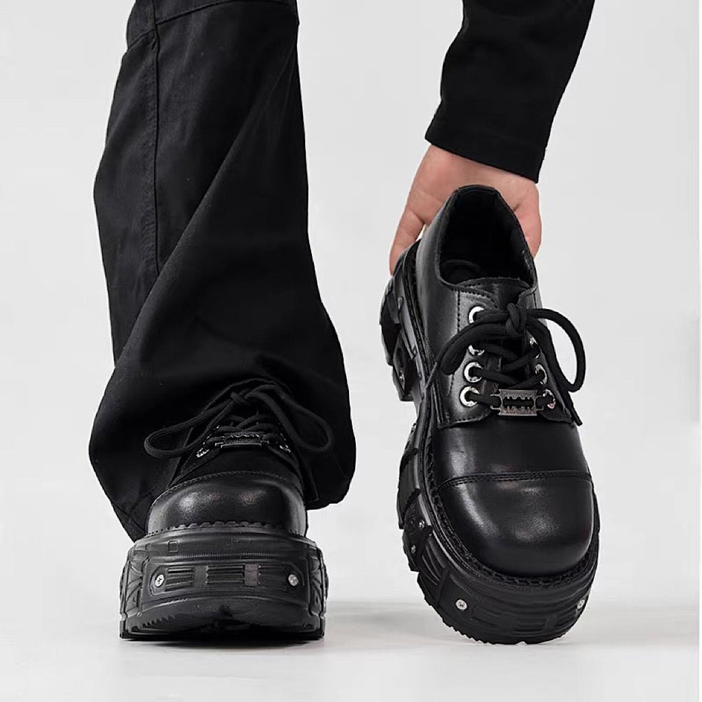 Thick-soled black basic color fashionable shoes  OR0873