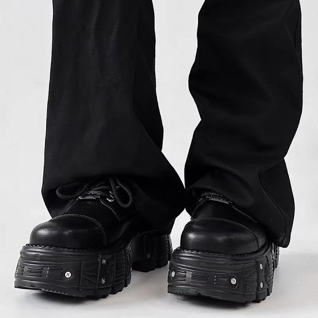 Thick-soled black basic color fashionable shoes  OR0873