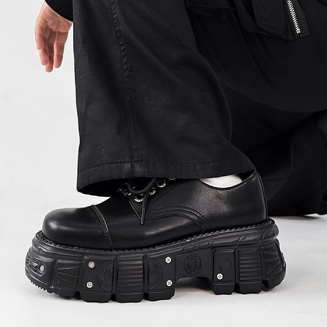 Thick-soled black basic color fashionable shoes  OR0873