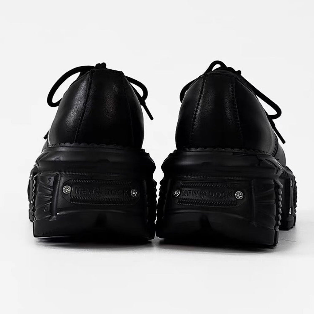 Thick-soled black basic color fashionable shoes  OR0873