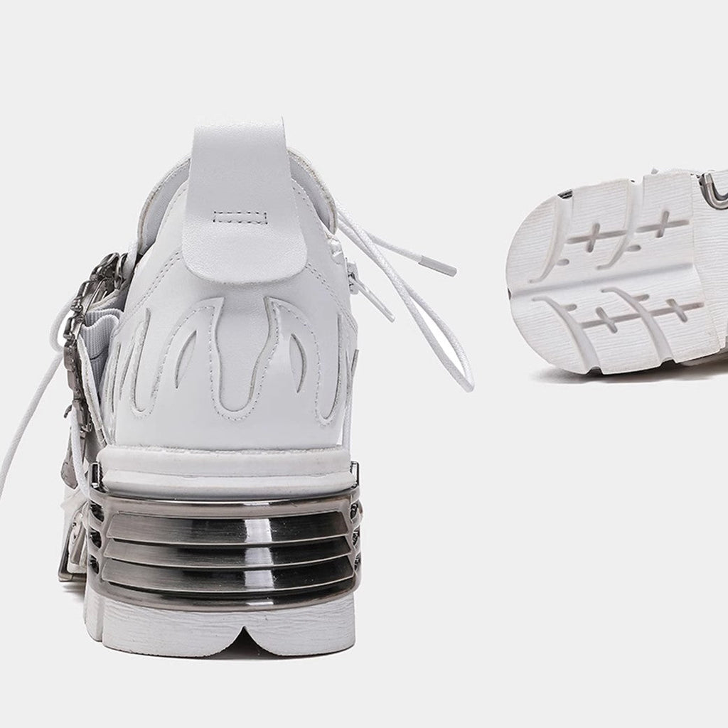 Double belt western heavy design thick sole silhouette sneakers  OR0877