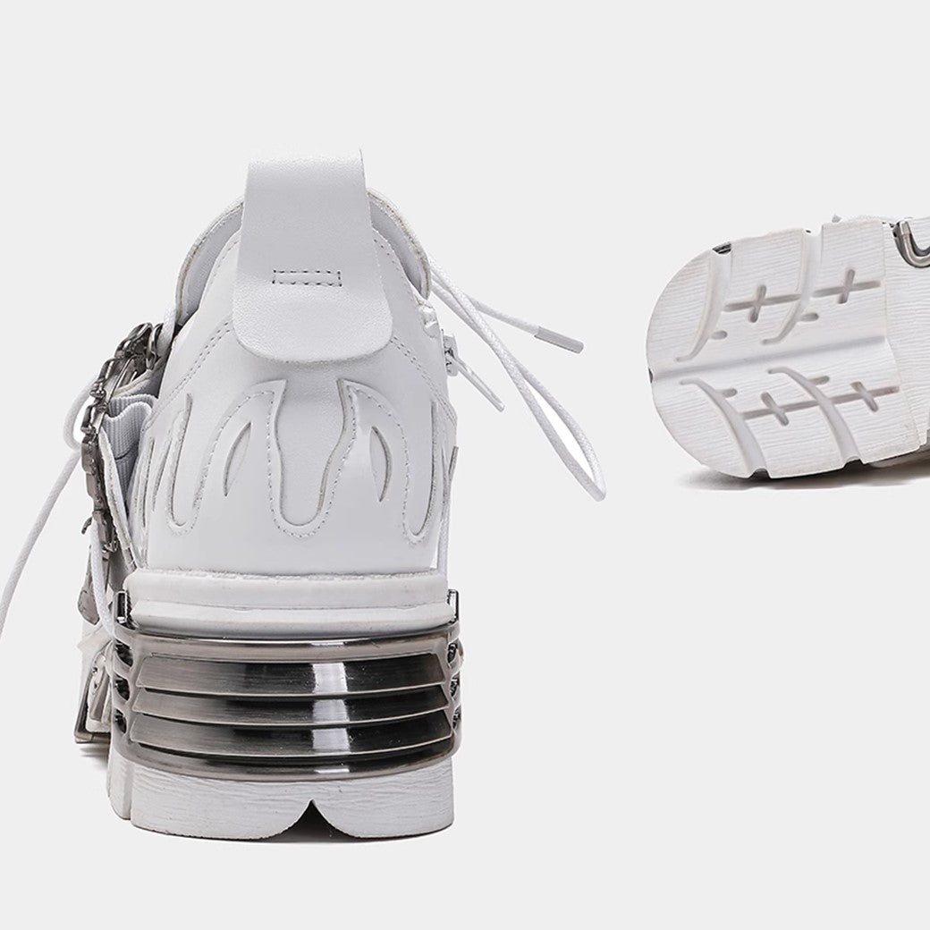 Double belt western heavy design thick sole silhouette sneakers  OR0877