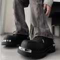Silver attachment matte material simple black sneaker boots  OR0880