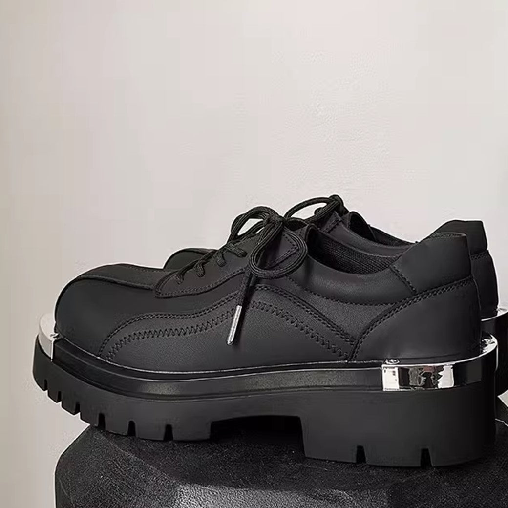 Silver attachment matte material simple black sneaker boots  OR0880