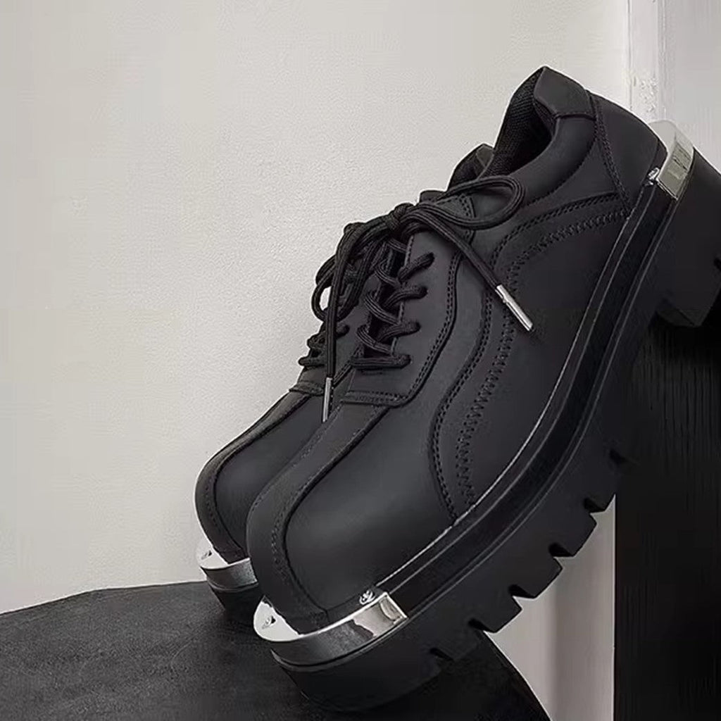 Silver attachment matte material simple black sneaker boots  OR0880