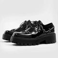 Full metal lace design black ankle platform sneaker boots  OR0883