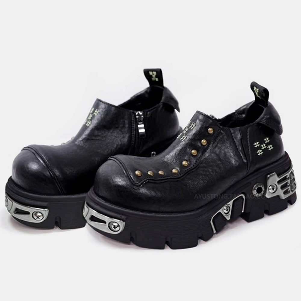 Gimmick material frame design sole cut platform sneakers  OR0887