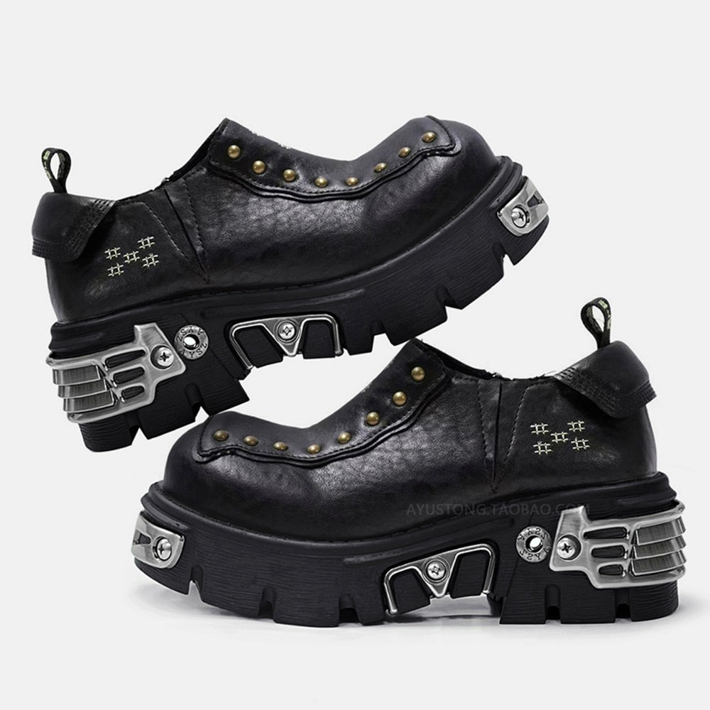 Gimmick material frame design sole cut platform sneakers  OR0887