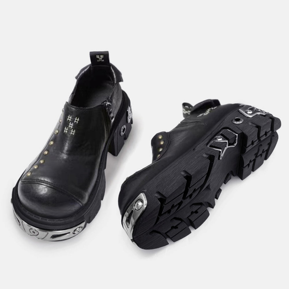 Gimmick material frame design sole cut platform sneakers  OR0887