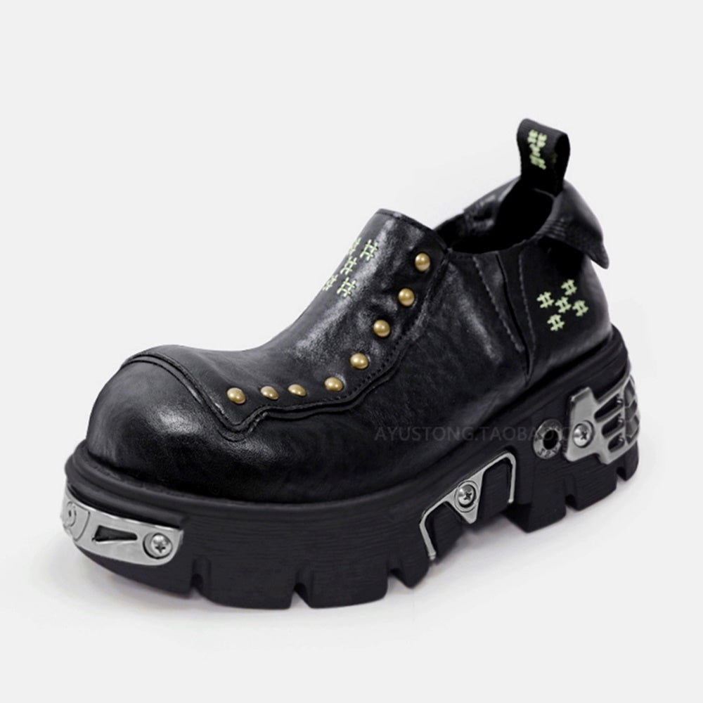 Gimmick material frame design sole cut platform sneakers  OR0887