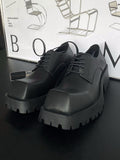 Thick bottom square toe leather shoes  OR0890