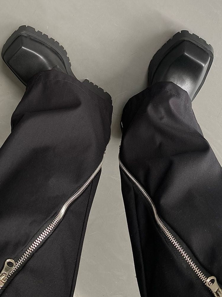 Thick bottom square toe leather shoes  OR0890