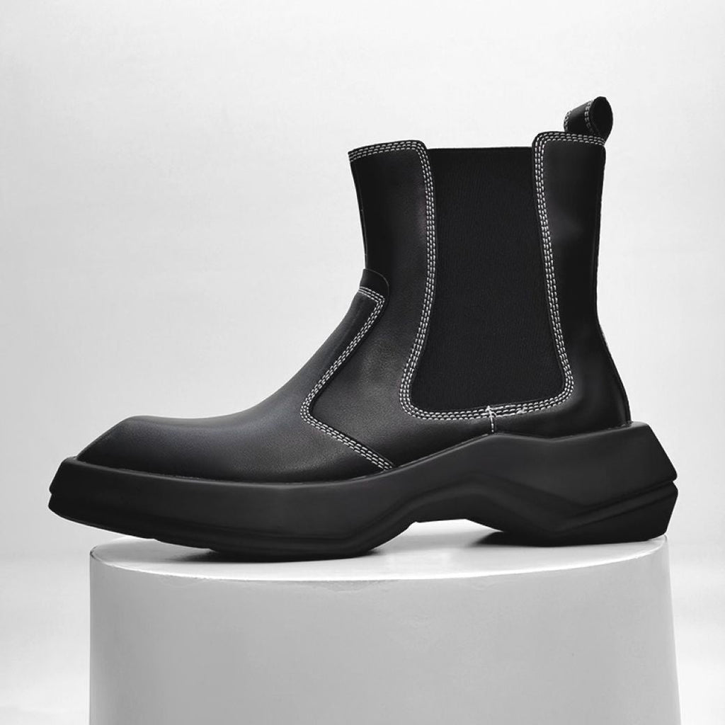 Stitch design square toe chelsea boots  OR0899