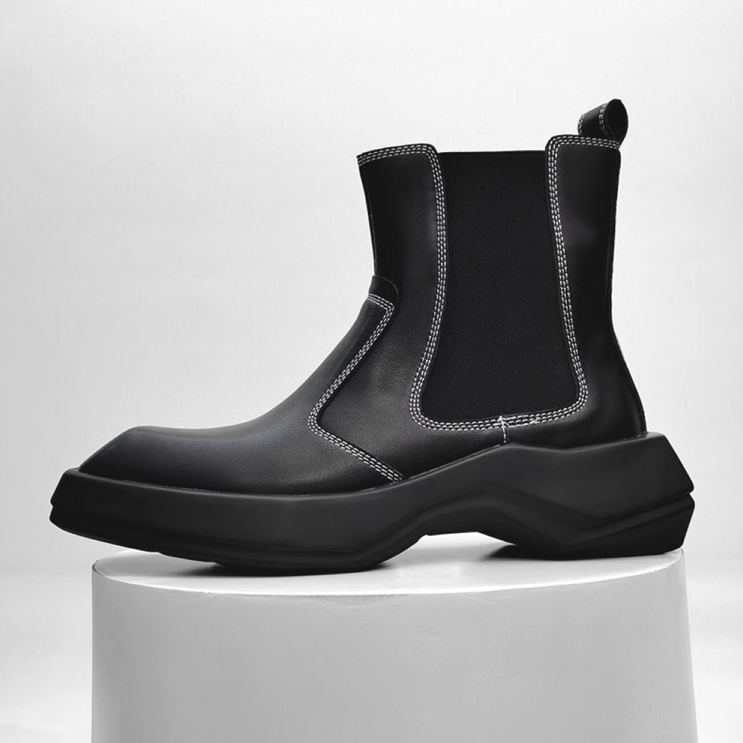 Stitch design square toe chelsea boots  OR0899