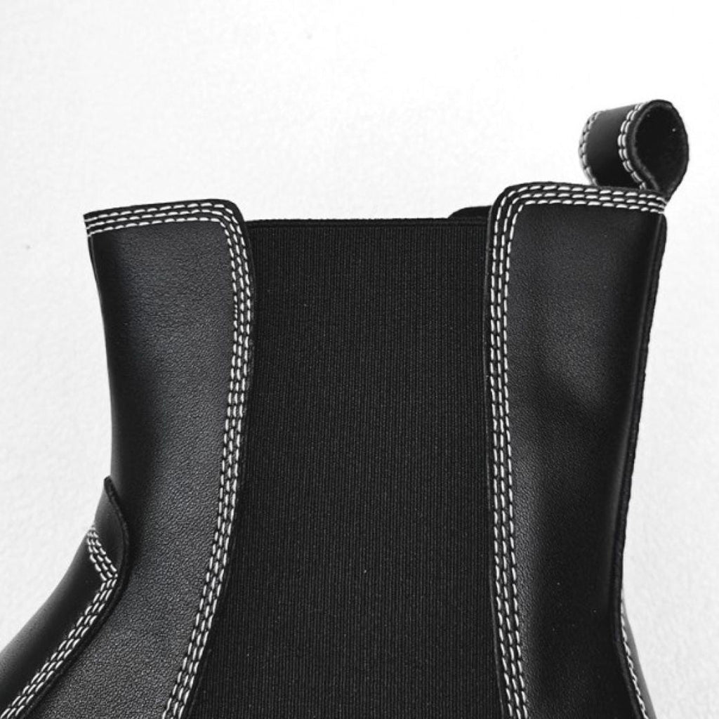 Stitch design square toe chelsea boots  OR0899