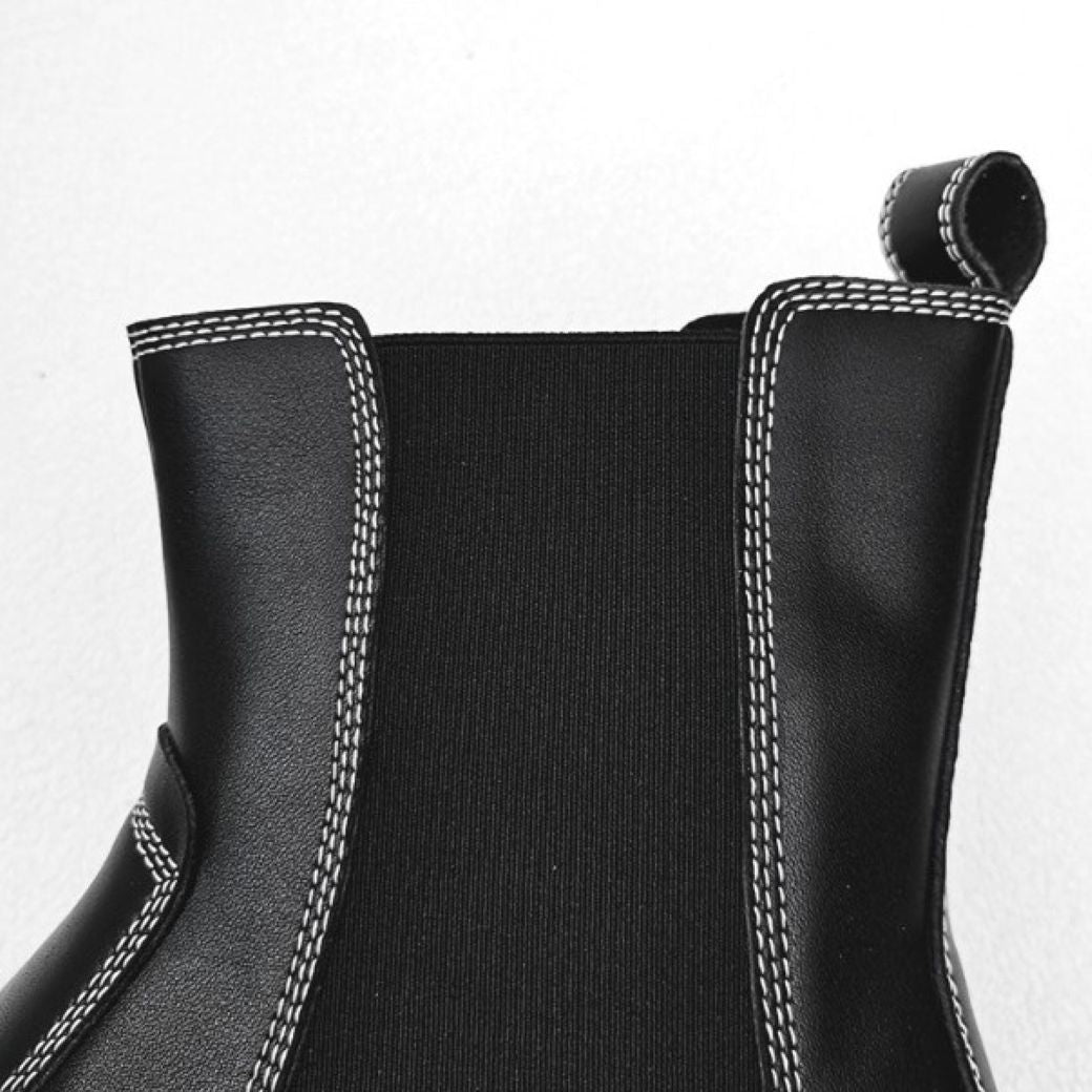 Stitch design square toe chelsea boots  OR0899