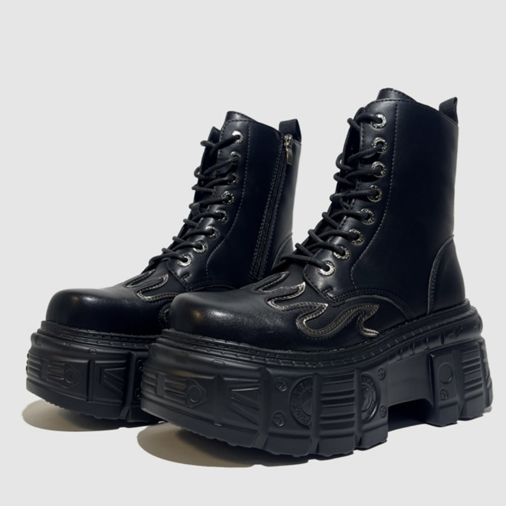 Basic Flame Style Blackness Boots  OR0901
