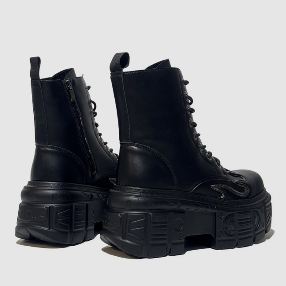 Basic Flame Style Blackness Boots  OR0901