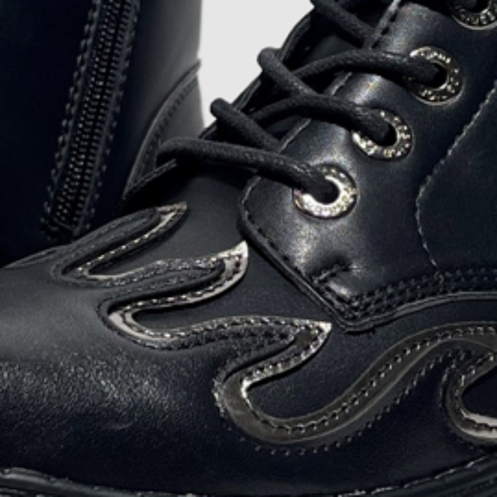 Basic Flame Style Blackness Boots  OR0901