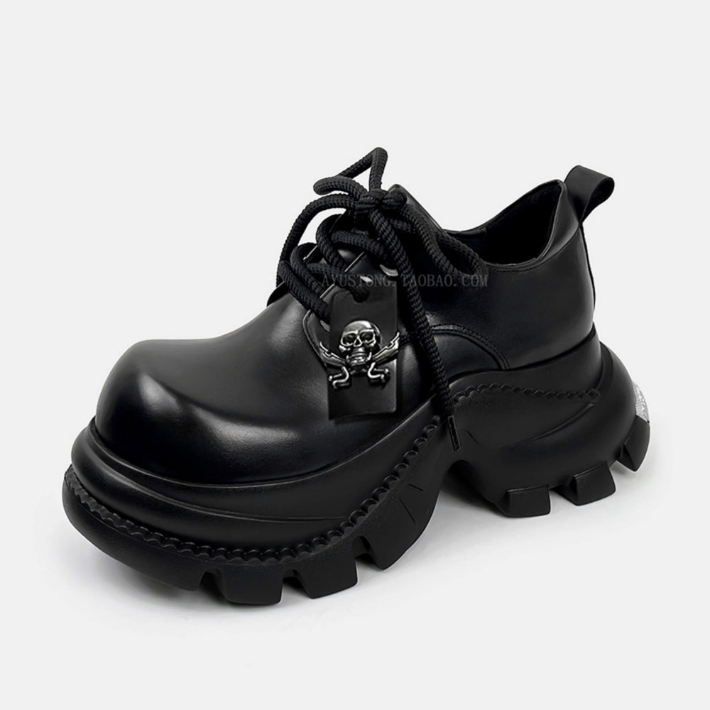Curve style wave skull design platform sneakers  OR0903