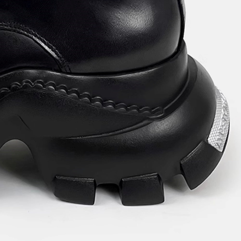 Curve style wave skull design platform sneakers  OR0903