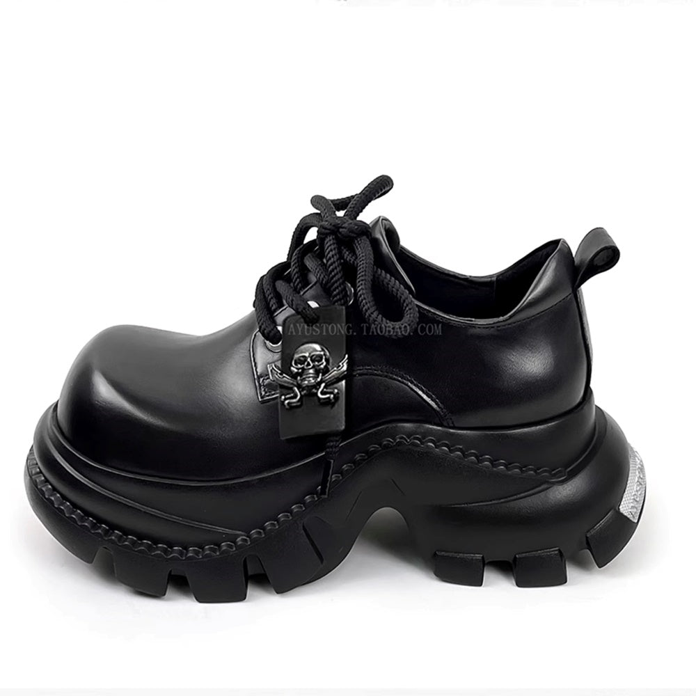 Curve style wave skull design platform sneakers  OR0903