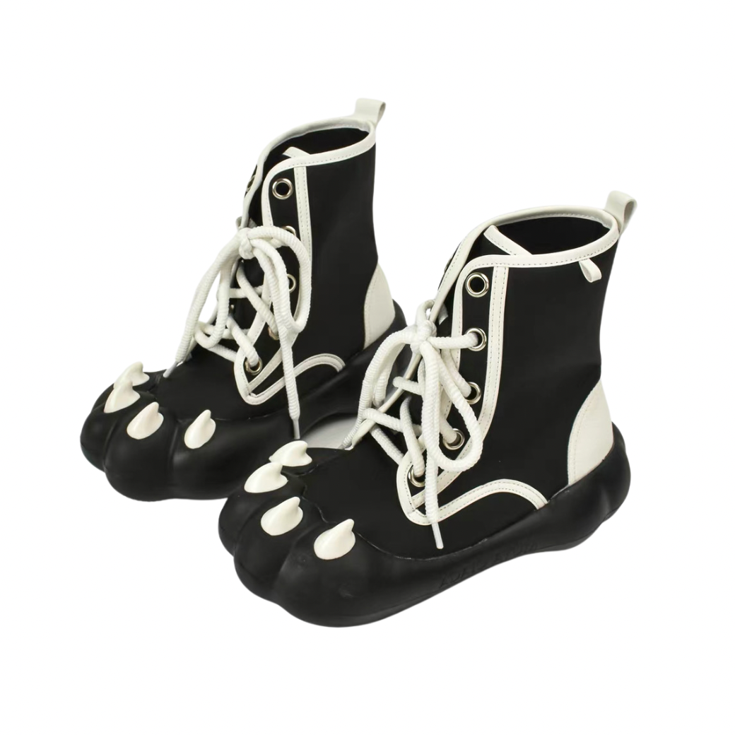 Line art design animal claw high-top sneakers  OR0908