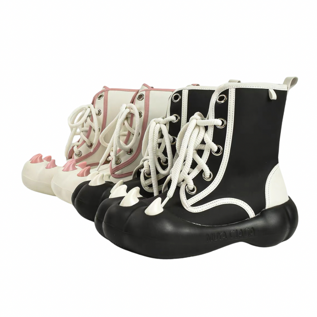 Line art design animal claw high-top sneakers  OR0908