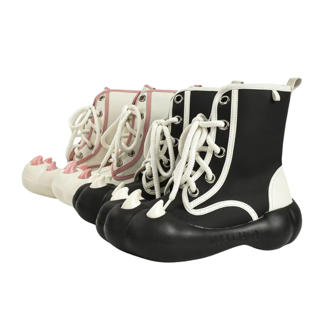 Line art design animal claw high-top sneakers  OR0908