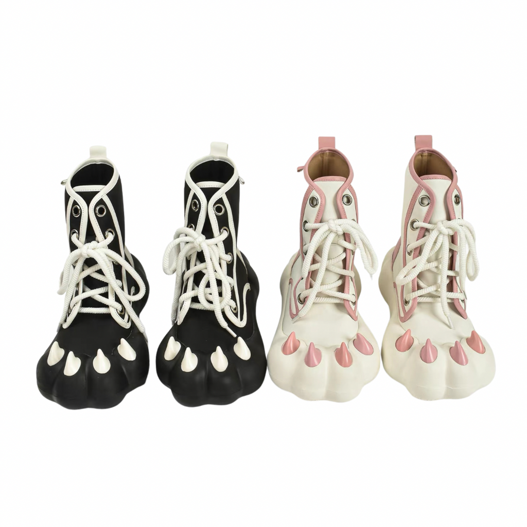 Line art design animal claw high-top sneakers  OR0908