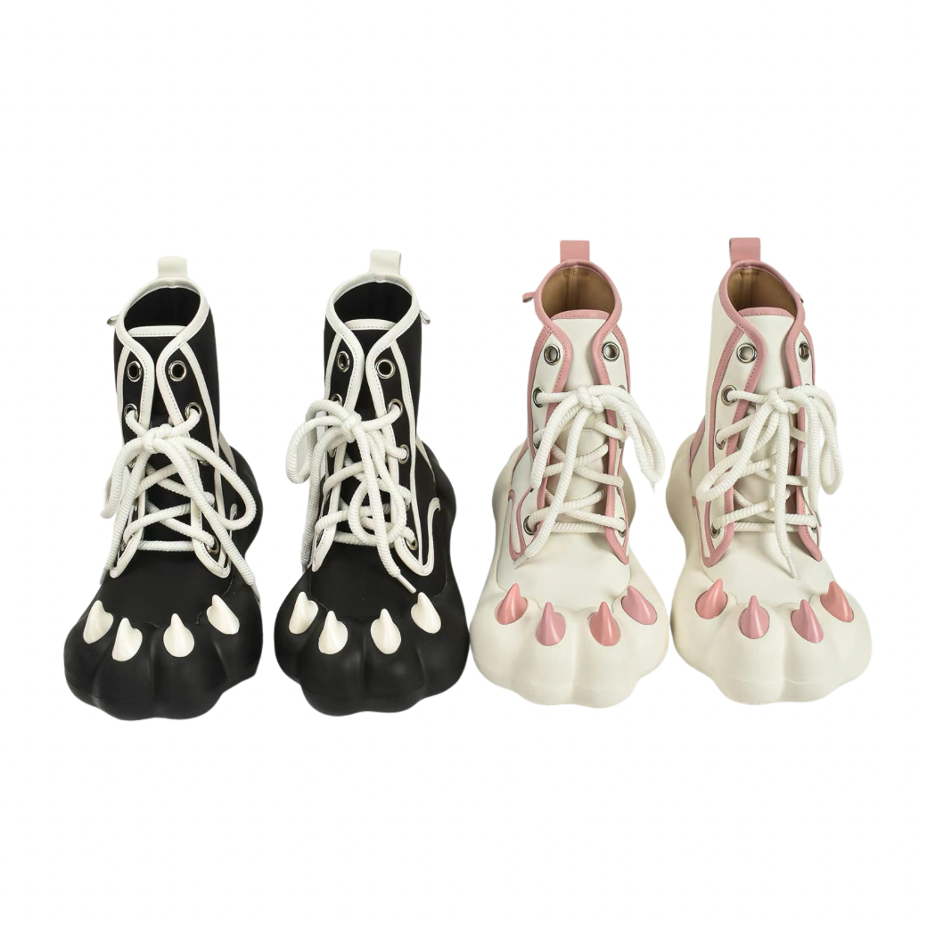 Line art design animal claw high-top sneakers  OR0908