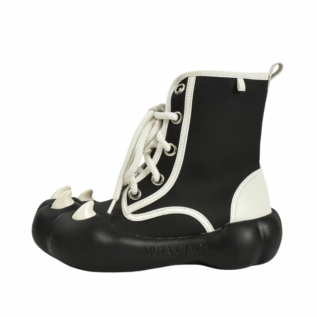 Line art design animal claw high-top sneakers  OR0908