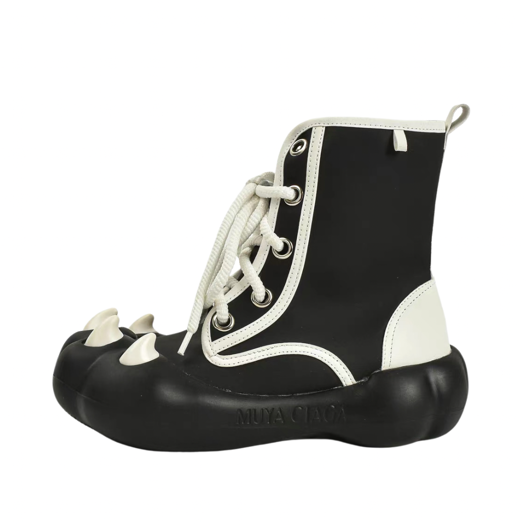 Line art design animal claw high-top sneakers  OR0908