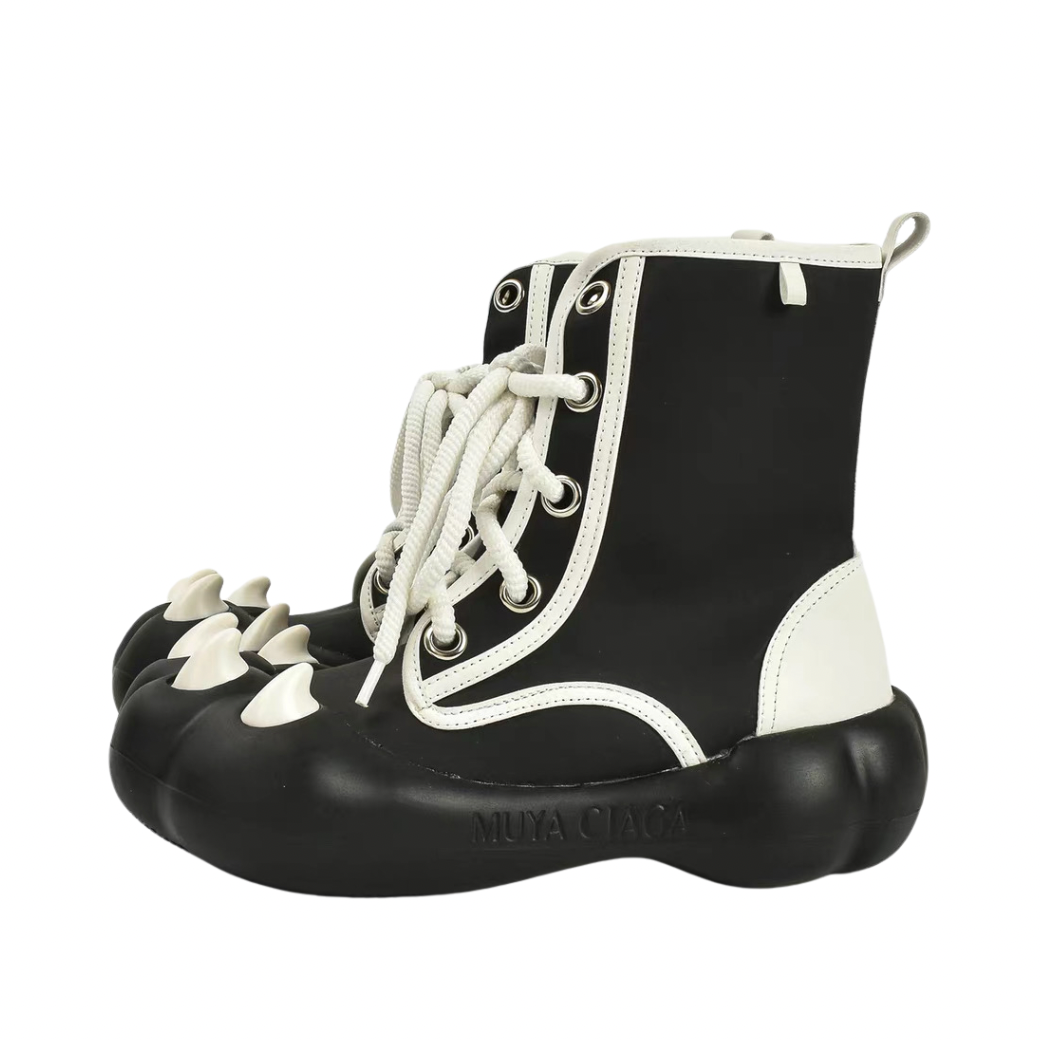 Line art design animal claw high-top sneakers  OR0908