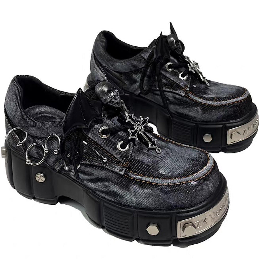 Devil Bad special fabric silver point platform shoes  OR0910