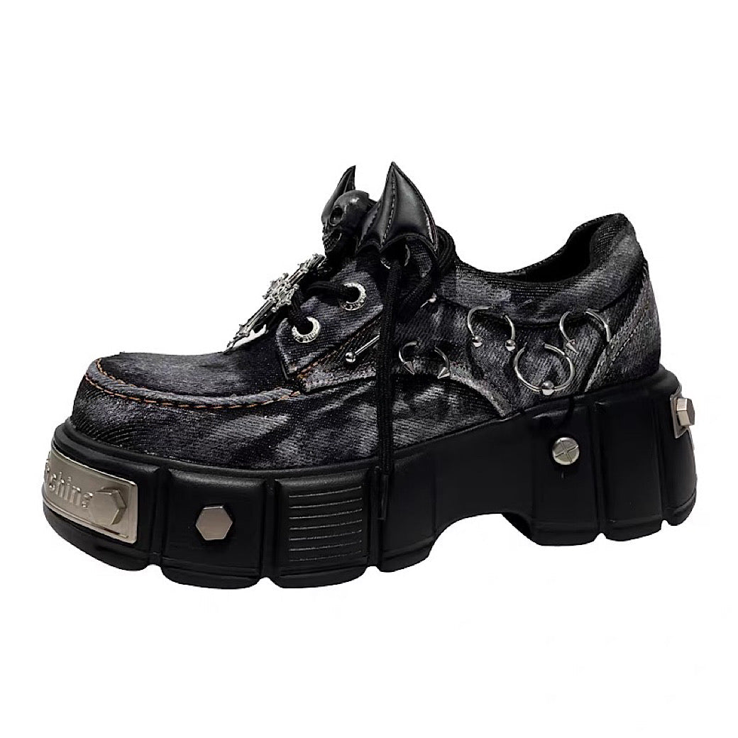 Devil Bad special fabric silver point platform shoes  OR0910