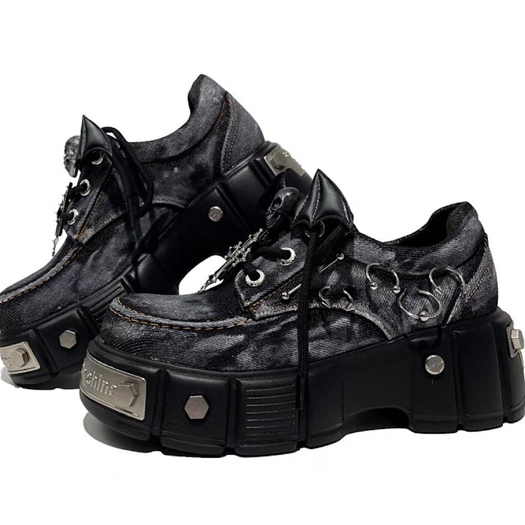 Devil Bad special fabric silver point platform shoes  OR0910